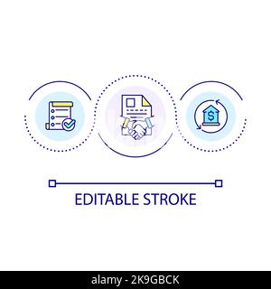 House purchase documents loop concept icon Stock Vector