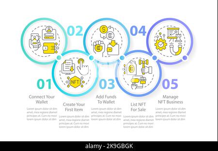 Process of NFTs minting circle infographic template Stock Vector