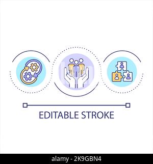 Teamwork collaboration loop concept icon Stock Vector