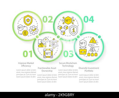 Benefits of NFT circle infographic template Stock Vector