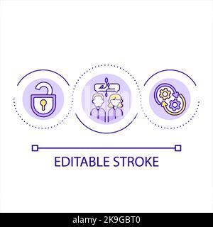 Building mutual relationship loop concept icon Stock Vector