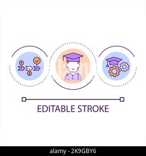 Educational process loop concept icon Stock Vector