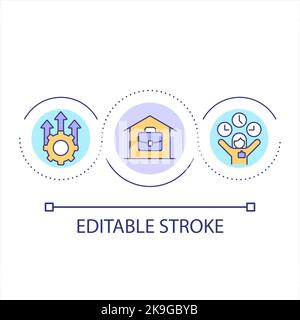 Remote work loop concept icon Stock Vector