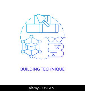 Building memory technique blue gradient concept icon Stock Vector