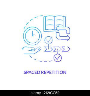 Space repetition blue gradient concept icon Stock Vector