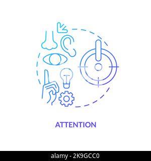 Pay attention on ideas blue gradient concept icon Stock Vector