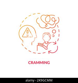 Cramming red gradient concept icon Stock Vector