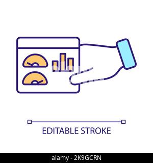 Sharing research results RGB color icon Stock Vector