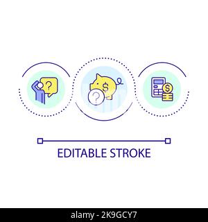 House price calculator loop concept icon Stock Vector
