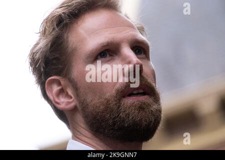 Netherlands, The Hague on 2022-09-22. Arrival of the cabinet at the Council of Ministers of the Dutch government at the Ministry of General Affairs in Stock Photo