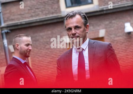 Netherlands, The Hague on 2022-09-22. Arrival of the cabinet at the Council of Ministers of the Dutch government at the Ministry of General Affairs in Stock Photo