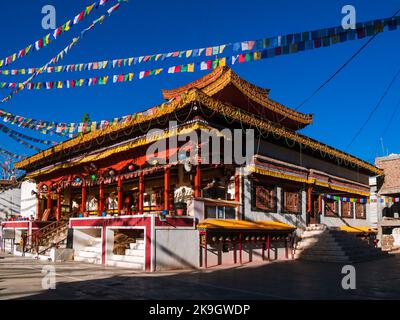 Ladakh, India - June 18, 2022 : Local Gompa or Monastery at Leh market. Stock Photo