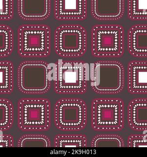 Seamless pattern with geometric aboriginal ornament. Ethnic tribal rounded color background. Afican, australian motiph. Dots painting. Vector Stock Vector