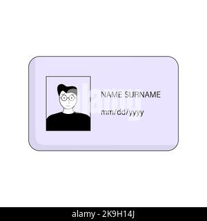 Icon of an identity document with the image of a man Stock Vector