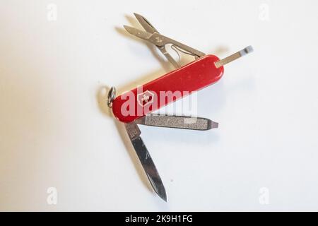 Miniature Swiss Army knife Stock Photo