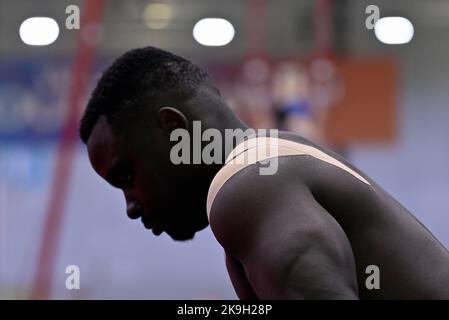 Liverpool, UK. 28th Oct, 2022. Belgian Noah Kuavita pictured during a training session of the Belgian team ahead of the World Artistic Gymnastics Championships in Liverpool, Friday 28 October 2022. The Worlds take place from October 29 until November 6, 2022 in Liverpool, United Kingdom. BELGA PHOTO ERIC LALMAND Credit: Belga News Agency/Alamy Live News Stock Photo
