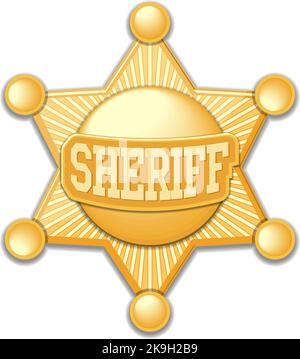 Sheriff six pointed star icon. Vector on transparent background Stock Vector