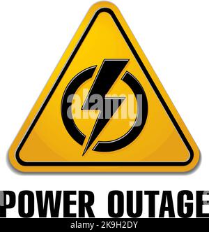 Power outage warning sign. Vector on transparent background Stock Vector