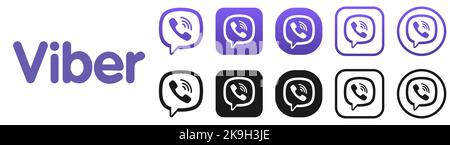 Logo of Viber. Editorial vector icons Stock Vector
