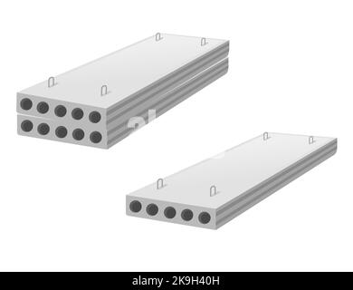 Concrete plates reinforced with metal vector illustration isolated on white background Stock Vector