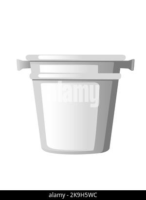 Stainless steel bucket for ice vector illustration isolated on white background Stock Vector