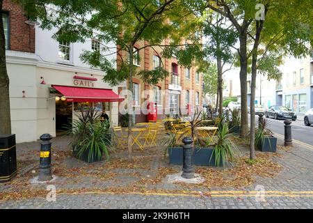 London- October 2022: Gails bakery among Battersea Square shops in south west London Stock Photo