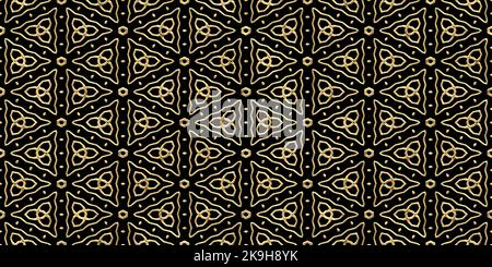 Seamless golden Aztec or Mayan tribal pattern. Vintage abstract Celtic ...