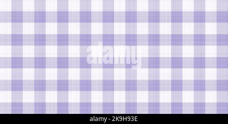 Seamless gingham checker tartan surface pattern in Digital Lavender color of the year for 2023. Contemporary light purple plaid fashion textile. Trend Stock Photo