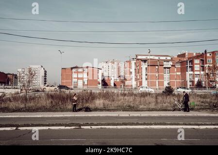 Pristina, Kosovo. November 25, 2017. A view of the city of Pristina, the political capital of Kosovo Stock Photo