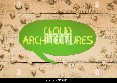 Inspiration showing sign Cloud Architectures. Word Written on To Live a Life of Purpose with Pride Honor a Promise Important Informations Written On Stock Photo