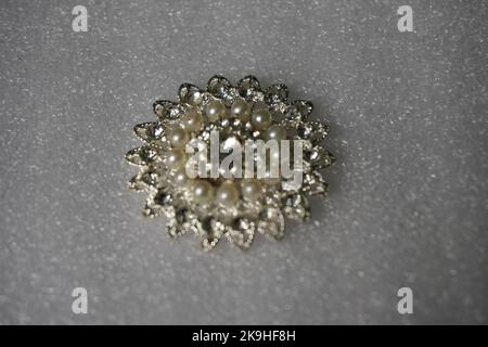 ring with white stone and other jewelry isolated in white background Stock Photo
