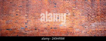 Red brick wall, panorama photo, panorama, texture. Stock Photo