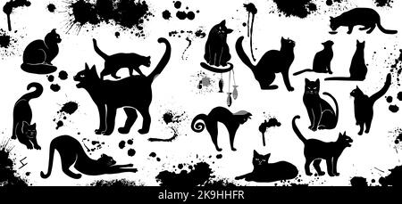 Mug design. Black cats. Vector illustration Art Stock Vector