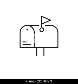 Mailbox line icon. Postbox outline icon. Isolated vector illustration ...