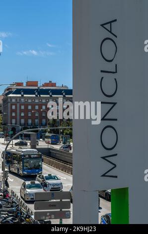 MADRID, SPAIN - OCTOBER 5, 2021: View of the Moncloa transport interchange area in Madrid, Spain, a multimodal station that serves Madrid Metro as wel Stock Photo