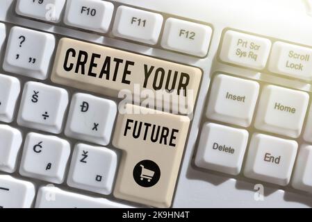 Text showing inspiration Create Your Future. Concept meaning Know what you want and willingness to do to achieve Piece Of Paper With Important Message Stock Photo