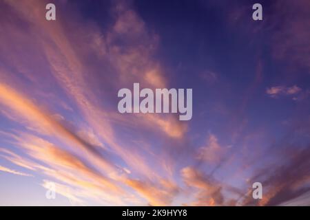A beautiful dusk sky with pink colours Stock Photo