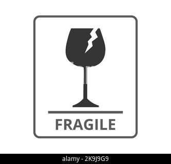 Fragile Symbol, Fragile Glass break icon, Fragile logo, Handle with ...