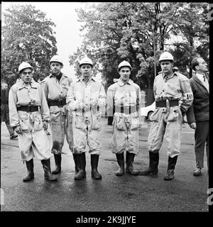 Civil defense exercise. County competition for industrial fire corps and bourgeoisiers Stock Photo