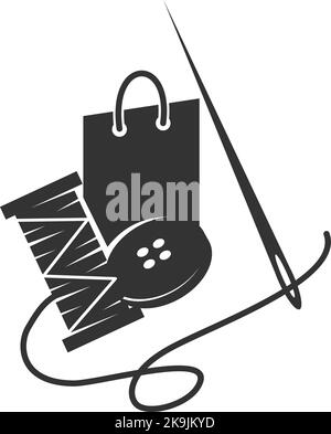 Sewing tailor logo  Icon Illustration Brand Identity Stock Vector