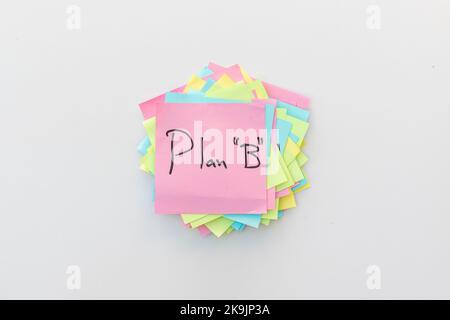 Hand written word Plan B on a sticky note. conceptual post Stock Photo