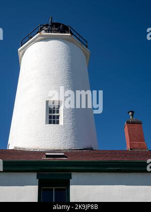 WA22635-00...WASHINGTON - Tower on the New Dungeness Lighthouse on the Strait of Juan de Fuca in the Dungeness National Wildlife Refuge. Stock Photo