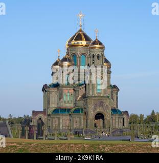 MOSCOW REGION, RUSSIA - AUGUST 18, 2022: View of the Main Temple of the Armed Forces of the Russian Federation on an August day. Patriot Park Stock Photo