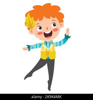 Cartoon Character Performing Classical Ballet Stock Vector