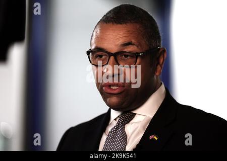 File photo dated 05/10/22 of Foreign Secretary James Cleverly, who will tell a United Nations meeting in India, that countries must work together to fight online terror and cut terrorists' resources to prevent deadly attacks. Stock Photo