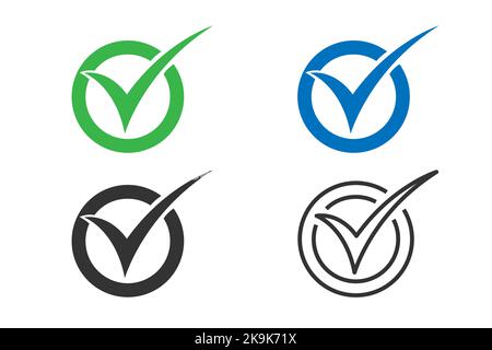 Approved, verified and protected icons. Guarantee, approval, acceptance and quality vector badges. Isolated vector Stock Vector