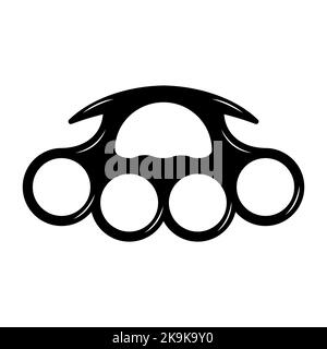 Brass knuckles tattoo in y2k, 1990s, 2000s style. Emo goth element design. Old school tattoo. Vector illustration. Stock Vector