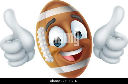 American Football Ball Emoticon Emoji Cartoon Icon Stock Vector