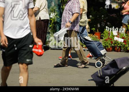 Bucharest, Romania - August 4, 2022: details from the fruits and vegetables Obor market in Bucharest, Romania. Stock Photo