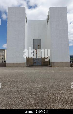 church designed by Siza Vieira, in Marco de Canavezes, Portual. Igreja de Santa Maria Stock Photo